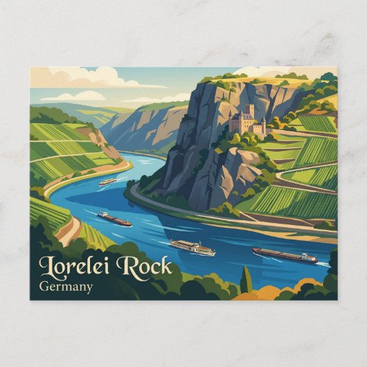 Lorelei Rots Duitsland Briefkaart (Voorkant)