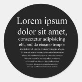 Lorem Ipsum Ronde Sticker (Voorkant)