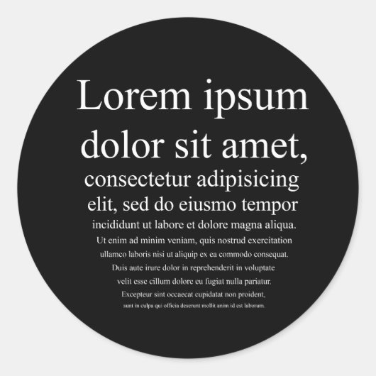 Lorem Ipsum Ronde Sticker (Voorkant)