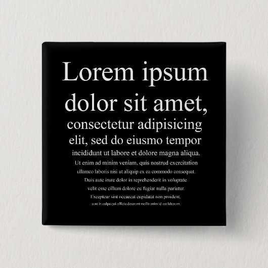 Lorem Ipsum Vierkante Button 5,1 Cm (Voorkant)