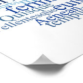 Lorem Ipsum Woordwolk - Blauwe versie Poster (Hoek)