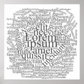 Lorem Ipsum Word Cloud - Grijze versie Poster (Voorkant)