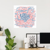 Lorem Ipsum Word Cloud - Red-Blue versie Poster (Thuiskantoor)