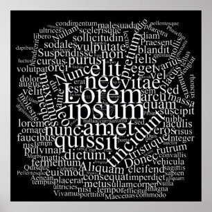 Lorem Ipsum Word Cloud - Witte versie Poster