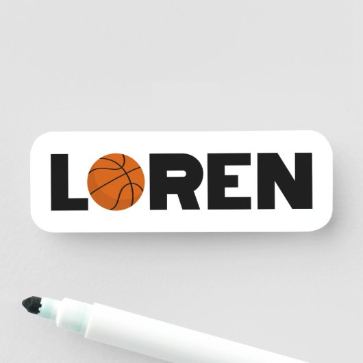 Loren Basketball Name Tag (In situ)