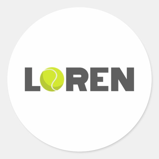 Loren Tennis Ronde Sticker (Voorkant)