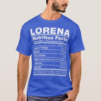 Lorena Nutrition FactsLorena Name Birthday  T-shirt