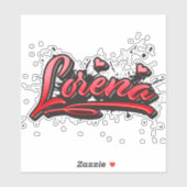 Lorena red Heart Graffiti Aufkleber Sticker (Vel)