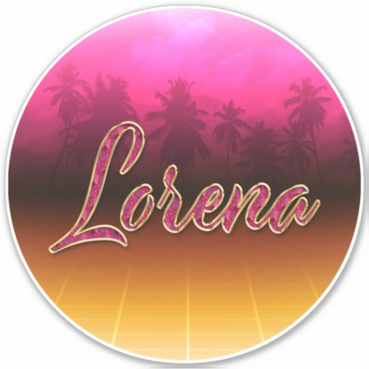 Lorena Vorname Name golden pink Aufkleber Sticker (Voorkant)