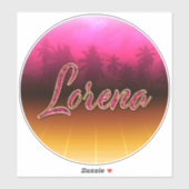 Lorena Vorname Name golden pink Aufkleber Sticker (Vel)