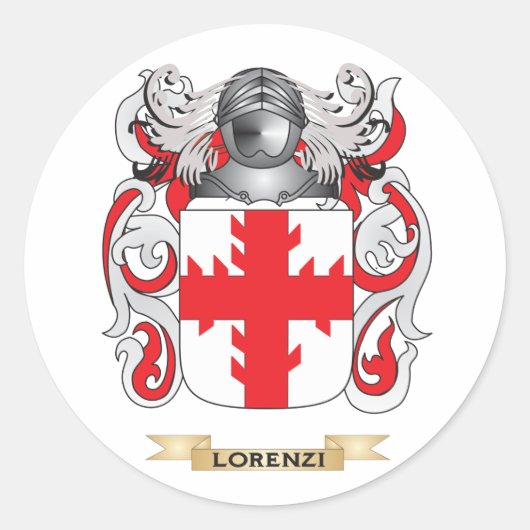 Lorenzi Wapen (Familie Crest) Ronde Sticker (Voorkant)