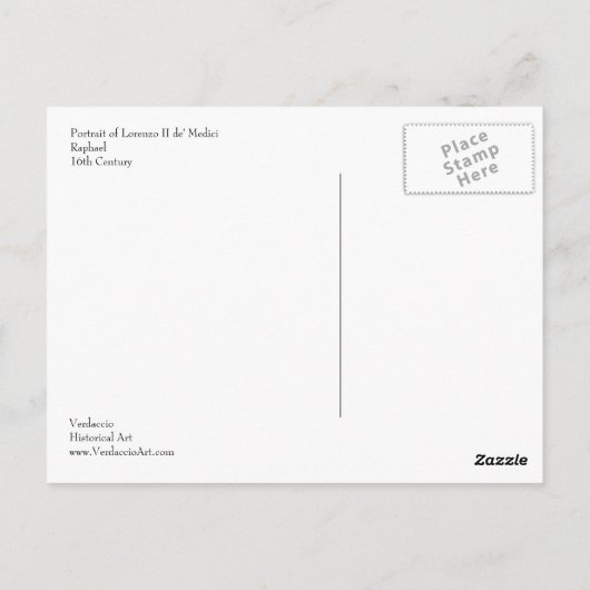 Lorenzo de' Medici Briefkaart (Achterkant)