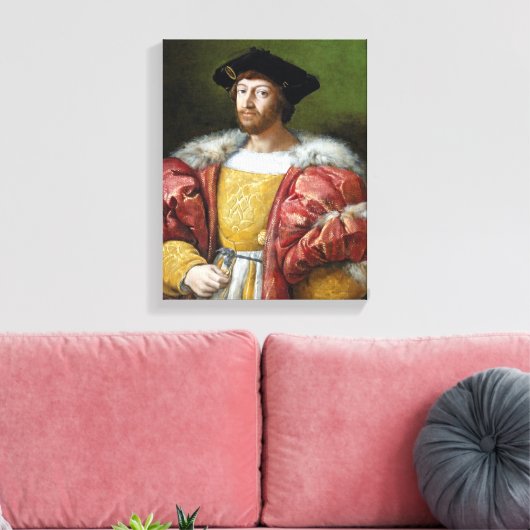 Lorenzo de Medici - Raphael - c1518 Canvas Afdruk (Insitu (Woonkamer))