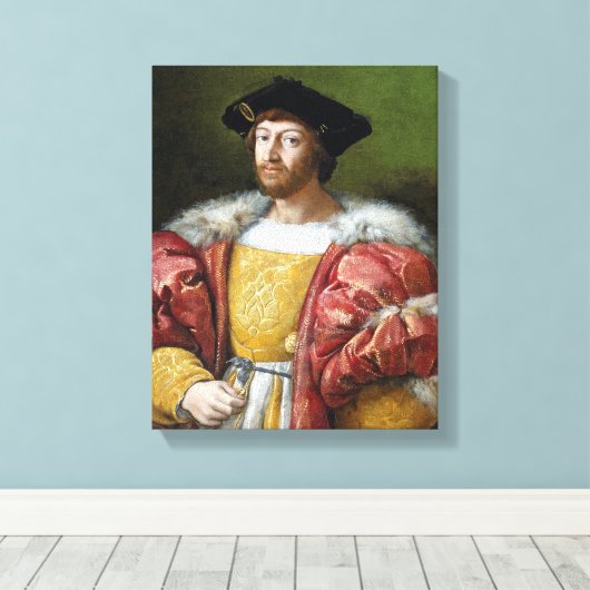 Lorenzo de Medici - Raphael - c1518 Canvas Afdruk (Insitu (Houten vloer))