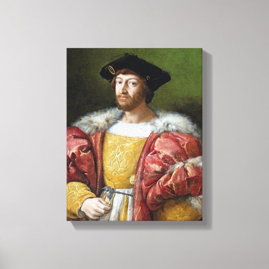 Lorenzo de Medici - Raphael - c1518 Canvas Afdruk (Voorkant)