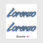 Lorenzo Name blue Aufkleber Sticker Stickerset (Vel)