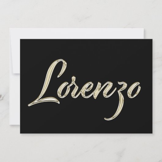 Lorenzo Name white gold Handwriting Karte Kaart (Voorkant)