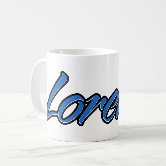 Lorenzo Vorname Name blue Tasse Kaffeetasse Koffiemok (Voorkant links)