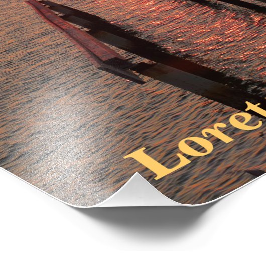 Loreto Mexico Dock, Oranje Sunset Sky Foto Afdruk (Hoek)