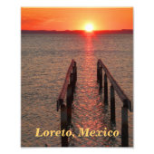 Loreto Mexico Dock, Oranje Sunset Sky Foto Afdruk (Voorkant)