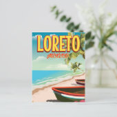 Loreto Mexico reisposter Briefkaart (Staand voorkant)