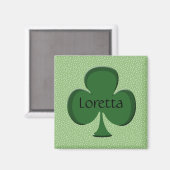 Loretta Shamrock Name Magnet (Voorkant / Achterkant)