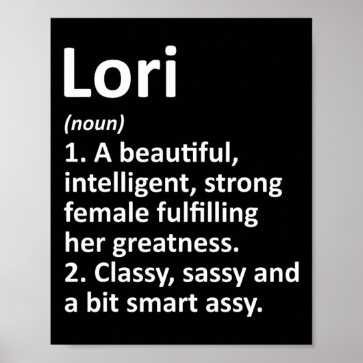 Lori Definitie Gepersonaliseerde Naam Grappig Kers Poster (Voorkant)
