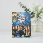 Lori Everett_ Day of the Dead, Black Cat, Mexican Briefkaart (Staand voorkant)