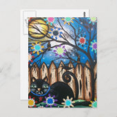 Lori Everett_ Day of the Dead, Black Cat, Mexican Briefkaart (Voorkant / Achterkant)