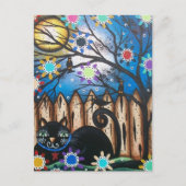 Lori Everett_ Day of the Dead, Black Cat, Mexican Briefkaart (Voorkant)