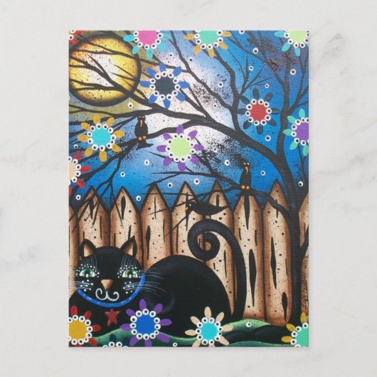 Lori Everett_ Day of the Dead, Black Cat, Mexican Briefkaart (Voorkant)
