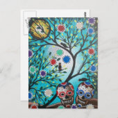 Lori Everett_ Day of the Dead_Mexican_Skulls_DOD Briefkaart (Voorkant / Achterkant)
