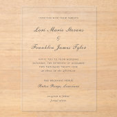 Lori formele elegante bruiloft acryl uitnodigingen (Voorkant)