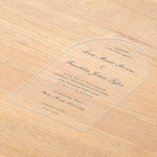 Lori formele elegante bruiloft acryl uitnodigingen (Laagn)