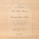 Lori formele elegante bruiloft acryl uitnodigingen (Voorkant)