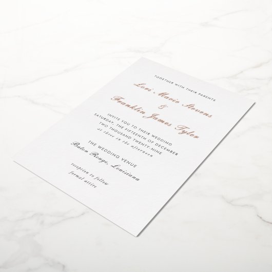 Lori formele elegante bruiloft folie uitnodiging (Gedraaid)