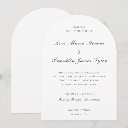 Lori formele elegante bruiloft kaart (Voorkant / Achterkant)