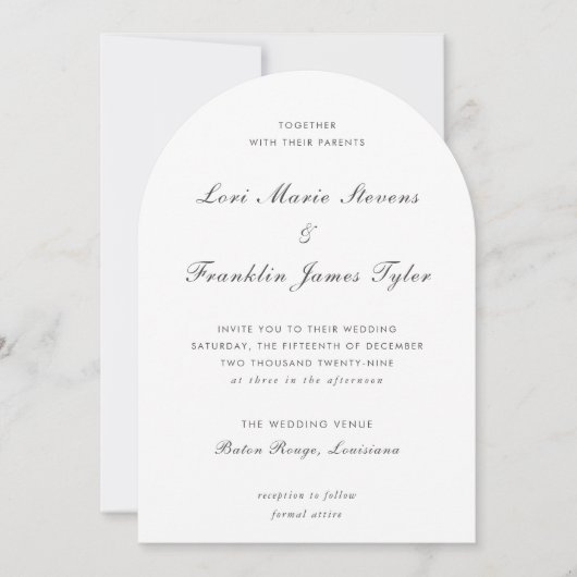 Lori formele elegante bruiloft kaart (Voorkant)