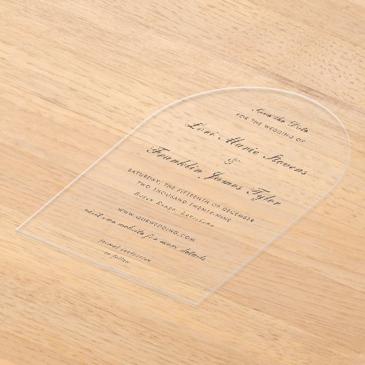 Lori Formele Elegante Trouwen Save the Date Acryl Uitnodigingen (Laagn)
