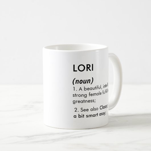 Lori name, Editable name, Custom name Koffiemok (Voorkant rechts)