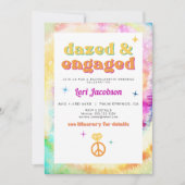 LORI Tie Dye Dazed Engaged 70s Retro Bachelorette Kaart (Voorkant)