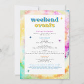 LORI Tie Dye Dazed Engaged 70s Retro Bachelorette Kaart (Achterkant)