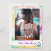 LORI Tie Dye Dazed Engaged 70s Retro Vrijgezellenf Kaart (Achterkant)