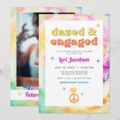 LORI Tie Dye Dazed Engaged 70s Retro Vrijgezellenf Kaart (Voorkant / Achterkant)