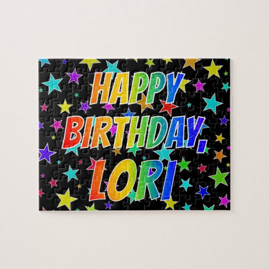 "LORI" Voornaam, geun "HAPPY BIRTHDAY" Legpuzzel (Horizontaal)