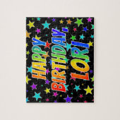 "LORI" Voornaam, geun "HAPPY BIRTHDAY" Legpuzzel (Verticaal)