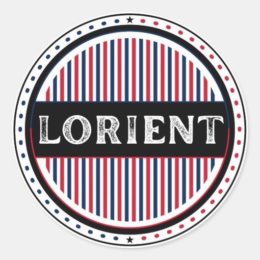 Lorient City Pride Embleem – Franse identiteit Ronde Sticker (Voorkant)