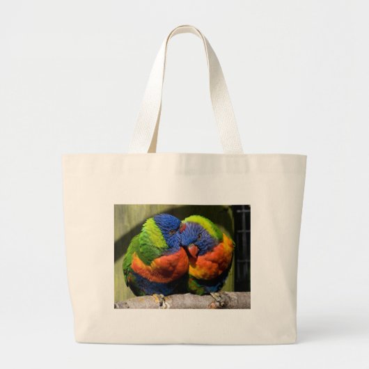 Lorikeets in Love Grote Tote Bag (Voorkant)