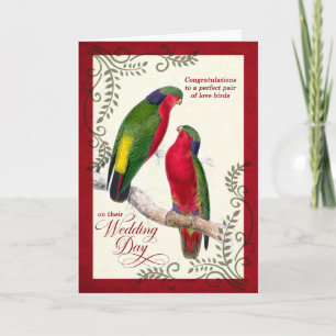 Loriket Parrot Lovevogels Wedding Kaart