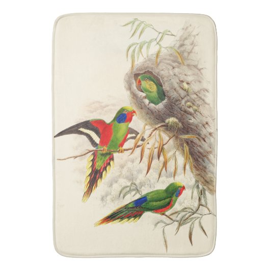 Loriket Parrot Vods Wilde Levensdieren Bath Mat (Voorkant Verticaal)